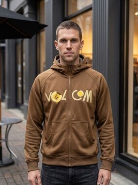 Volcom Brown Zip-Up Jacket - Size Medium